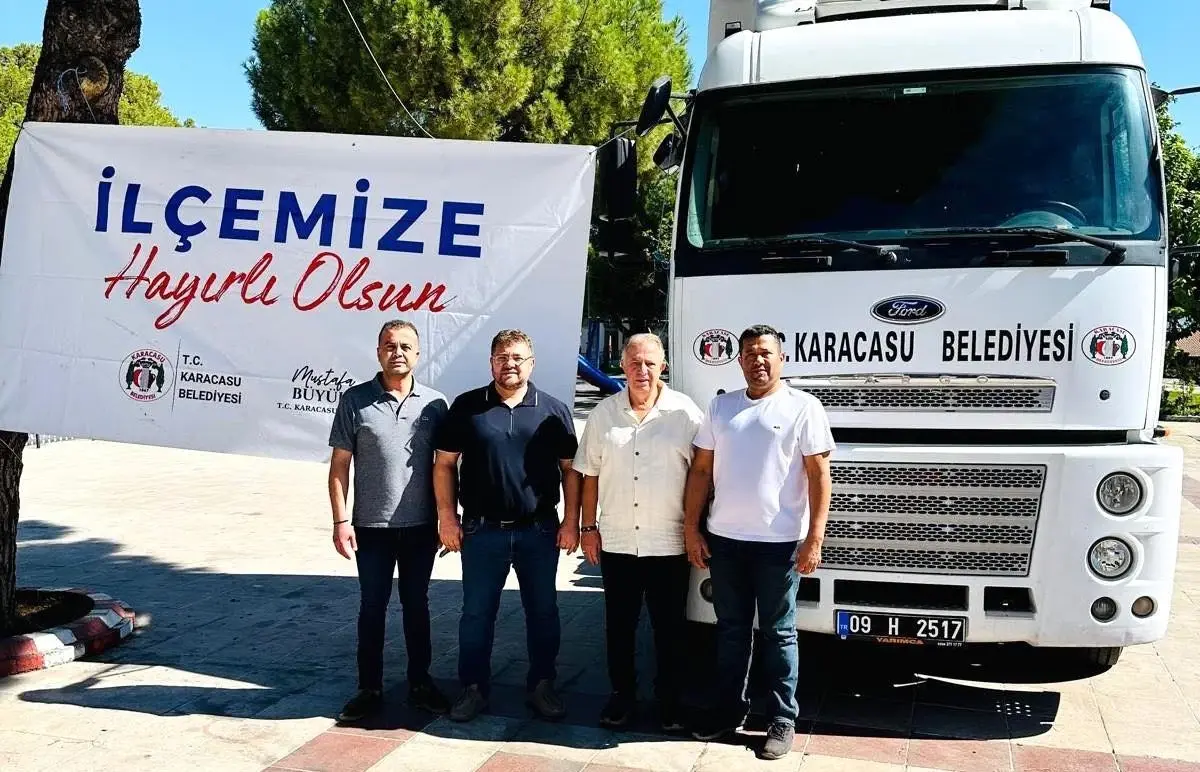 karacasu belediyesi yeni cekici aracini hizmet filasina katti ICQ6VwLl