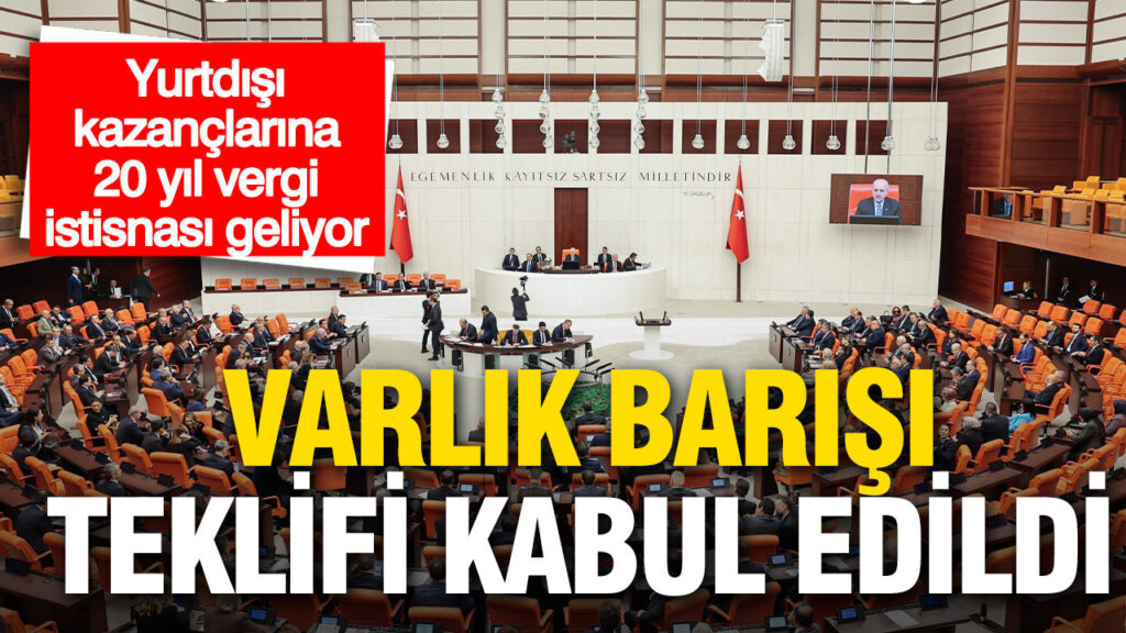 TBMM’de Varlık Barışı Düzenlemesi: İlk 5 Madde Onaylandı